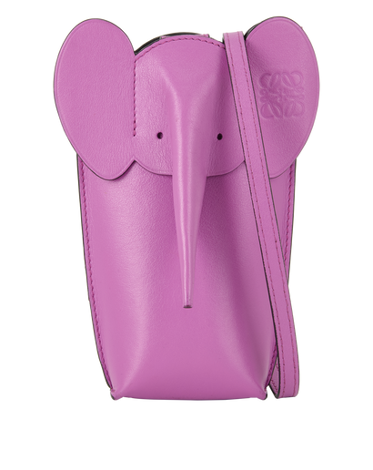 Elephant Pocket Crossbody Bag, £350, Handbags, Purple, Leather, Front view